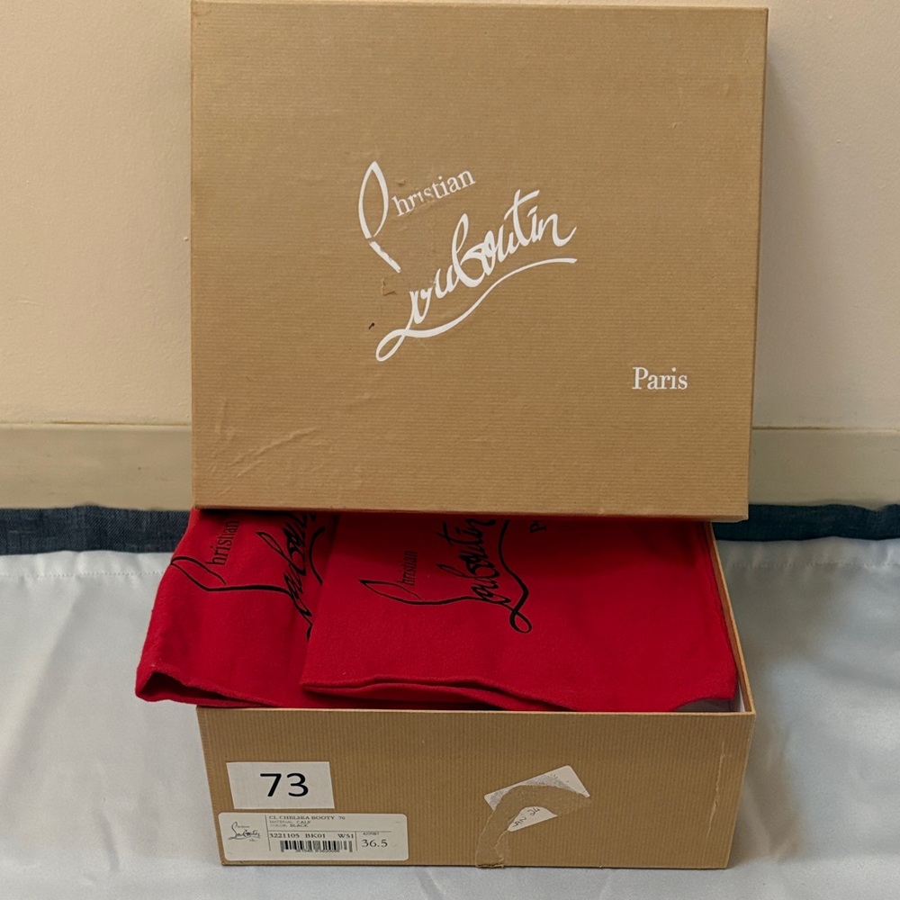 Christin Louboutin CL Chelsea Ankle Boots with Buckle Detail Size 36.5 BRAND NEW - Picture 9 of 10